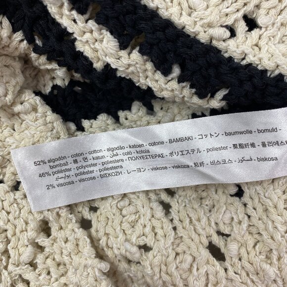 Zara Black Cream Crochet Top Medium NWT - Picture 6 of 6